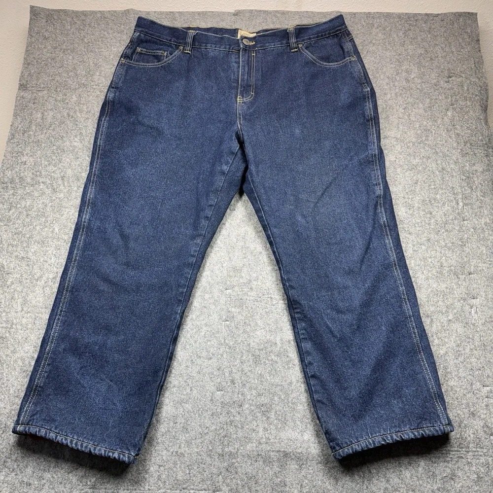 RedHead Fleece Lined Jeans Mens 42x30 Blue Jeans Straight Heavyweight‎ Denim